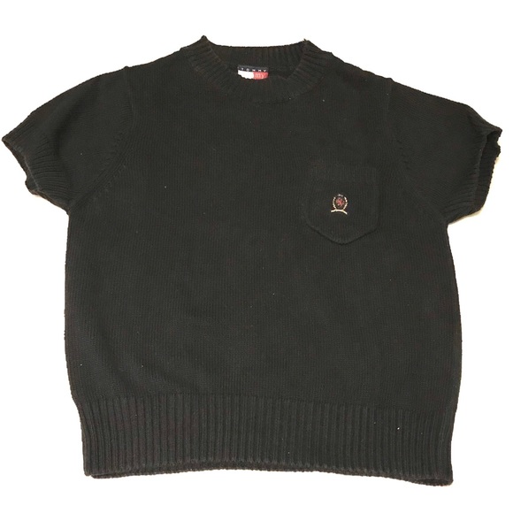 Tommy Hilfiger Sweaters - Tommy Hilfiger Navy Short Sleeve Knit Sweater Tee